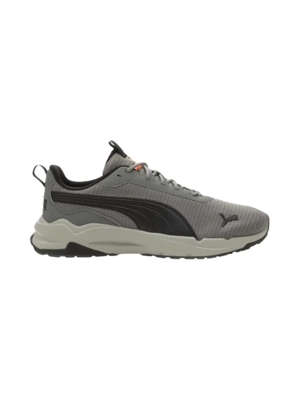 Puma Men’s Gray and Black Mesh Athletic Sneakers with Subtle Accent